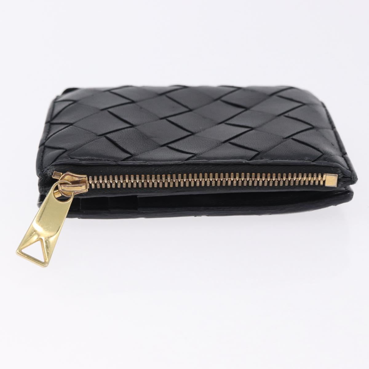 BOTTEGA VENETA INTRECCIATO Bifold Wallet Leather Black Auth 194460A