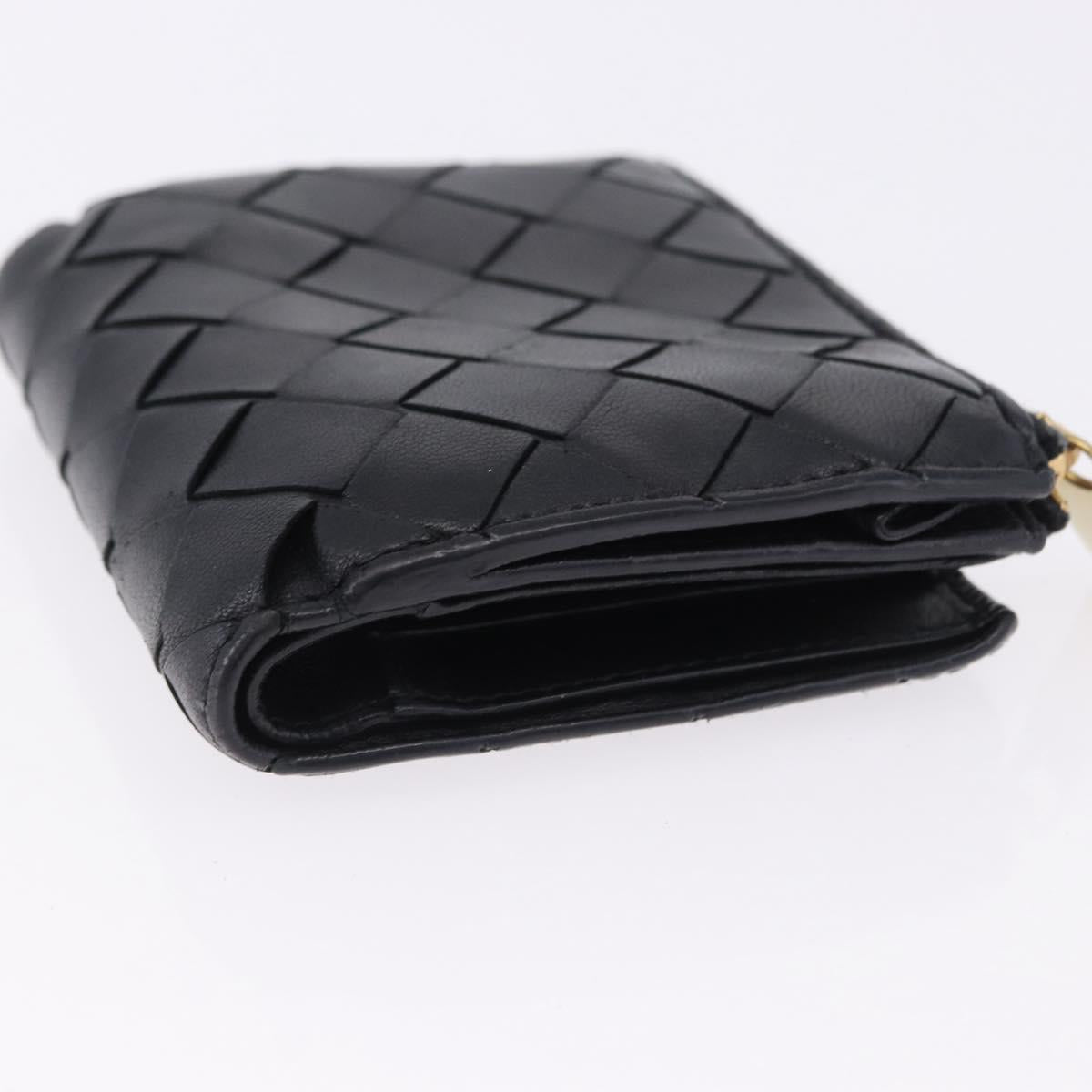 BOTTEGA VENETA INTRECCIATO Bifold Wallet Leather Black Auth 194460A