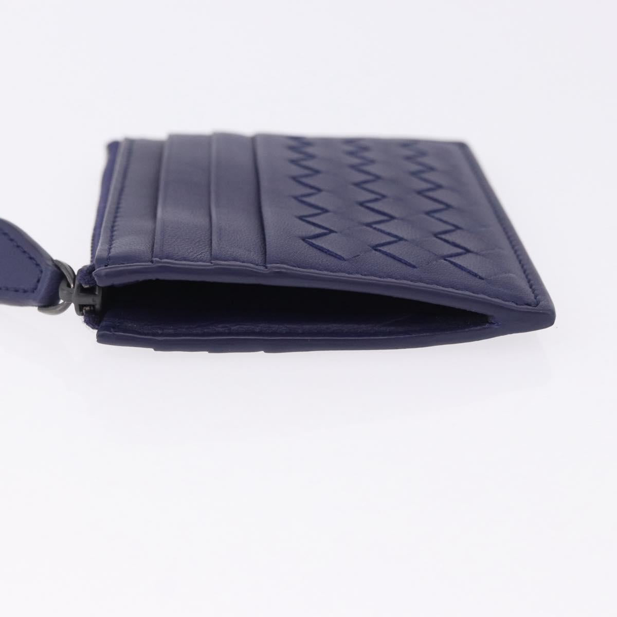 BOTTEGA VENETA INTRECCIATO Card Case Leather Navy Auth 194466A