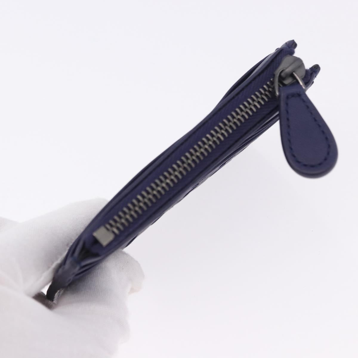 BOTTEGA VENETA INTRECCIATO Card Case Leather Navy Auth 194466A