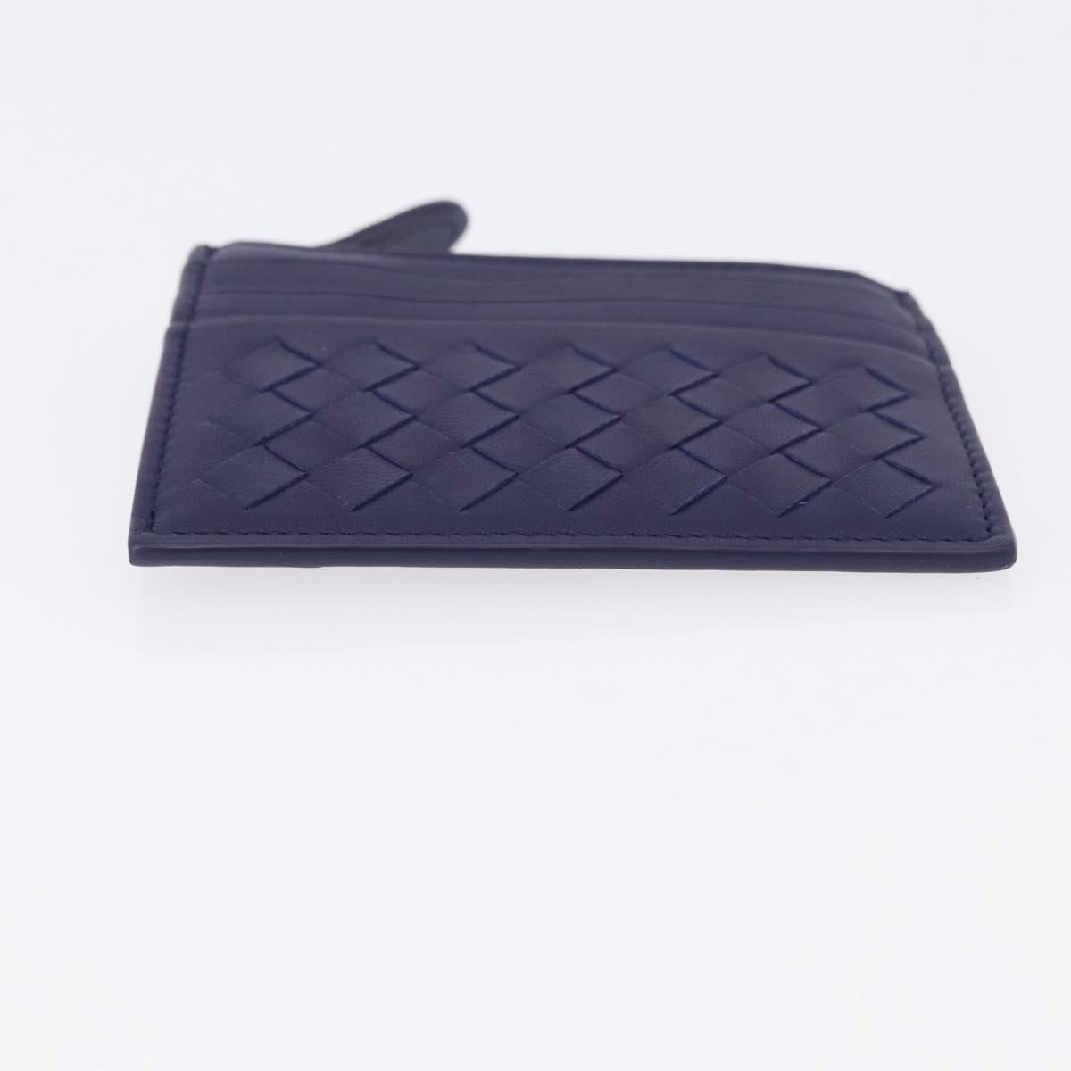 BOTTEGA VENETA INTRECCIATO Card Case Leather Navy Auth 194466A