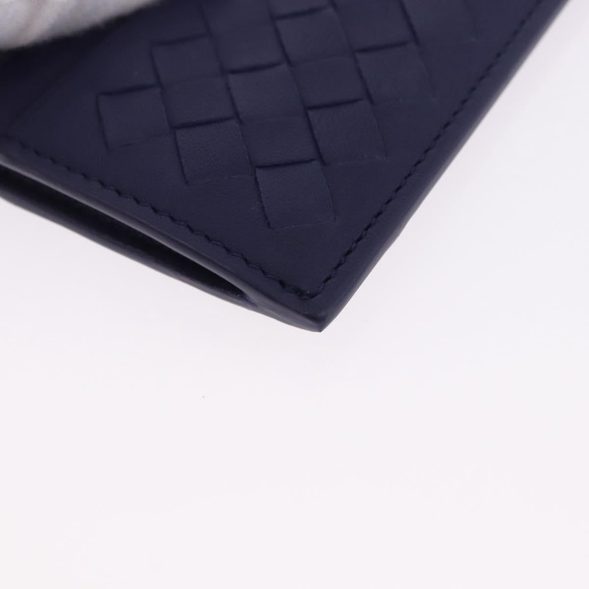 BOTTEGA VENETA INTRECCIATO Card Case Leather Navy Auth 194466A