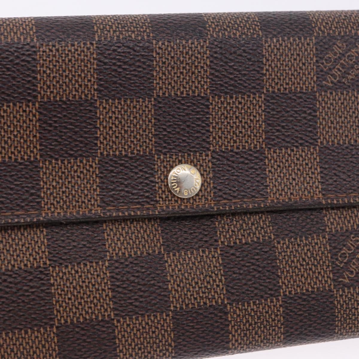 LOUIS VUITTON Damier Ebene Portefeuille Sarah Long Wallet N60491 LV Auth 194471A