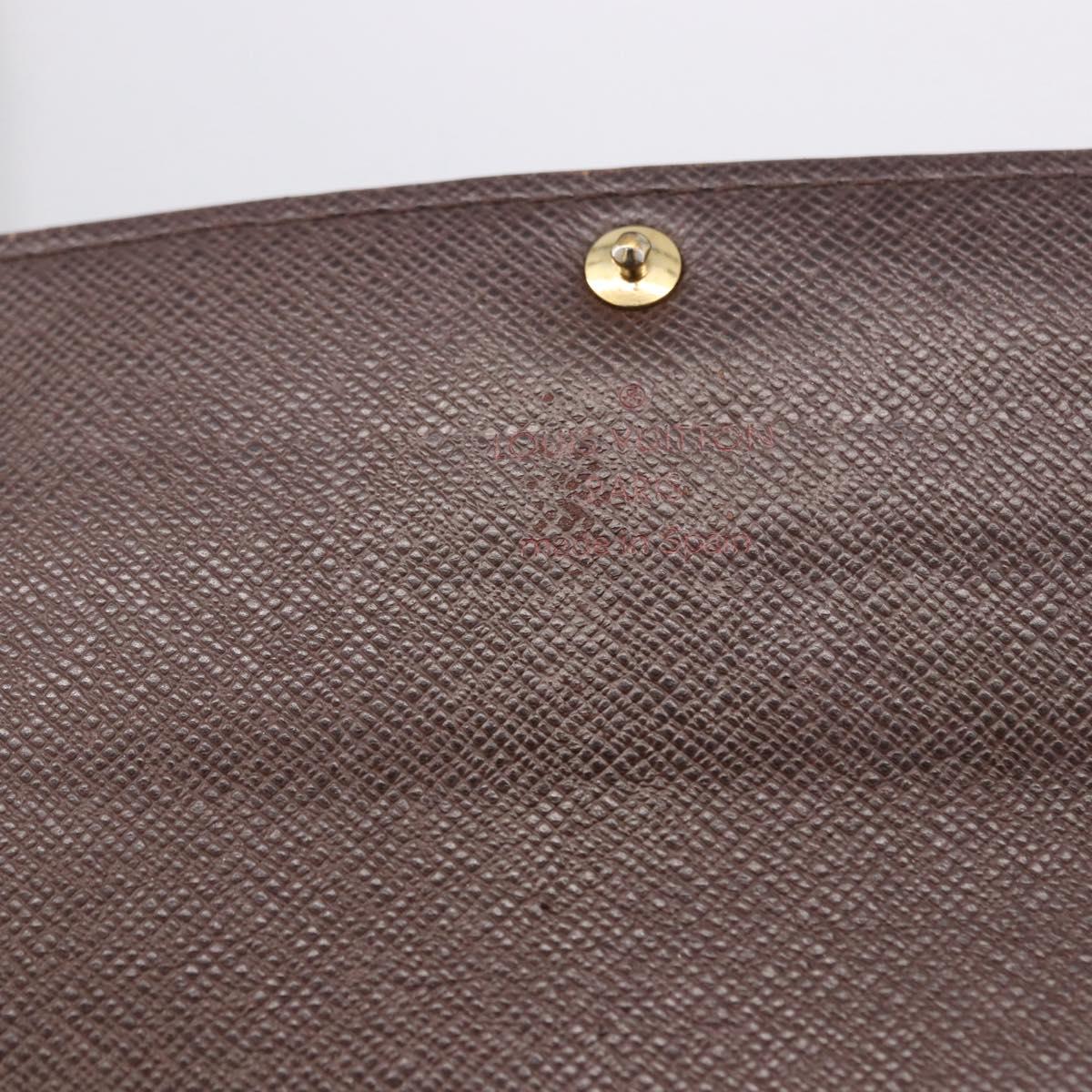 LOUIS VUITTON Damier Ebene Portefeuille Sarah Long Wallet N60491 LV Auth 194471A