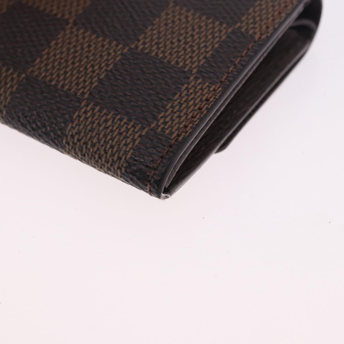 LOUIS VUITTON Damier Ebene Porte Monnaie Plat Coin Purse N61930 LV Auth 194473A