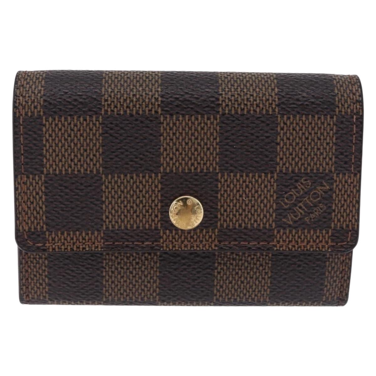 LOUIS VUITTON Damier Ebene Porte Monnaie Plat Coin Purse N61930 LV Auth 194473A