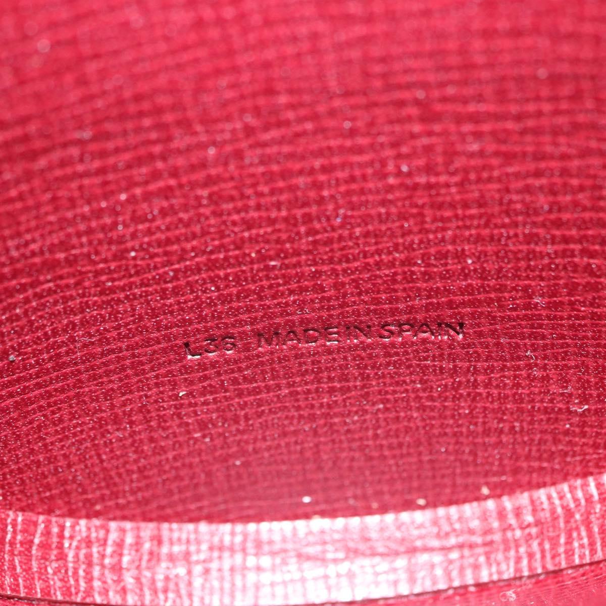 CARTIER Must Line Coin Purse Leather Bordeaux Gold Auth 194476A