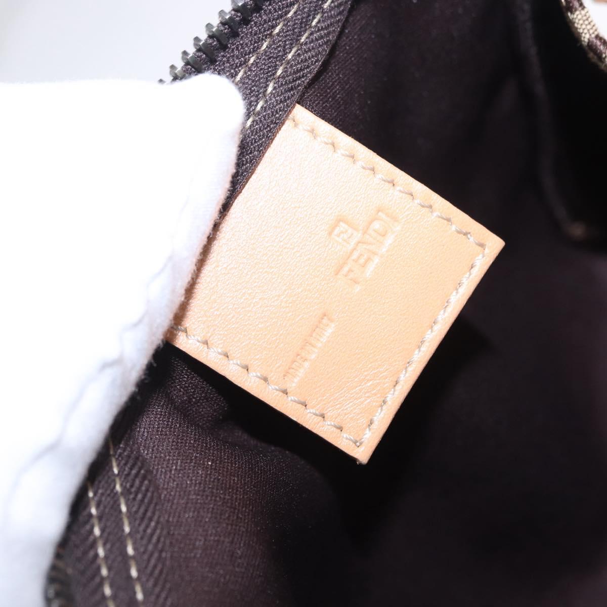 FENDI Zucchino Canvas Pouch Beige Auth 194480A