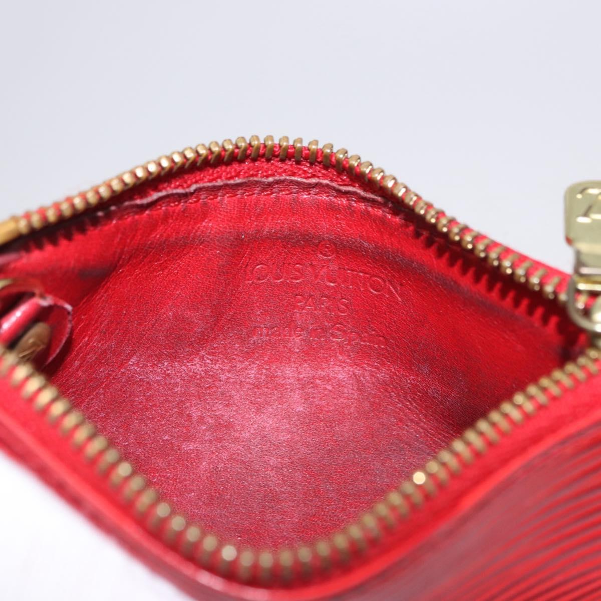 LOUIS VUITTON Epi Pochette Cles Coin Purse Red M63807 LV Auth 194483A