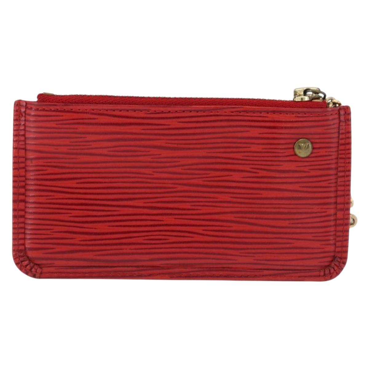 LOUIS VUITTON Epi Pochette Cles Coin Purse Red M63807 LV Auth 194483A