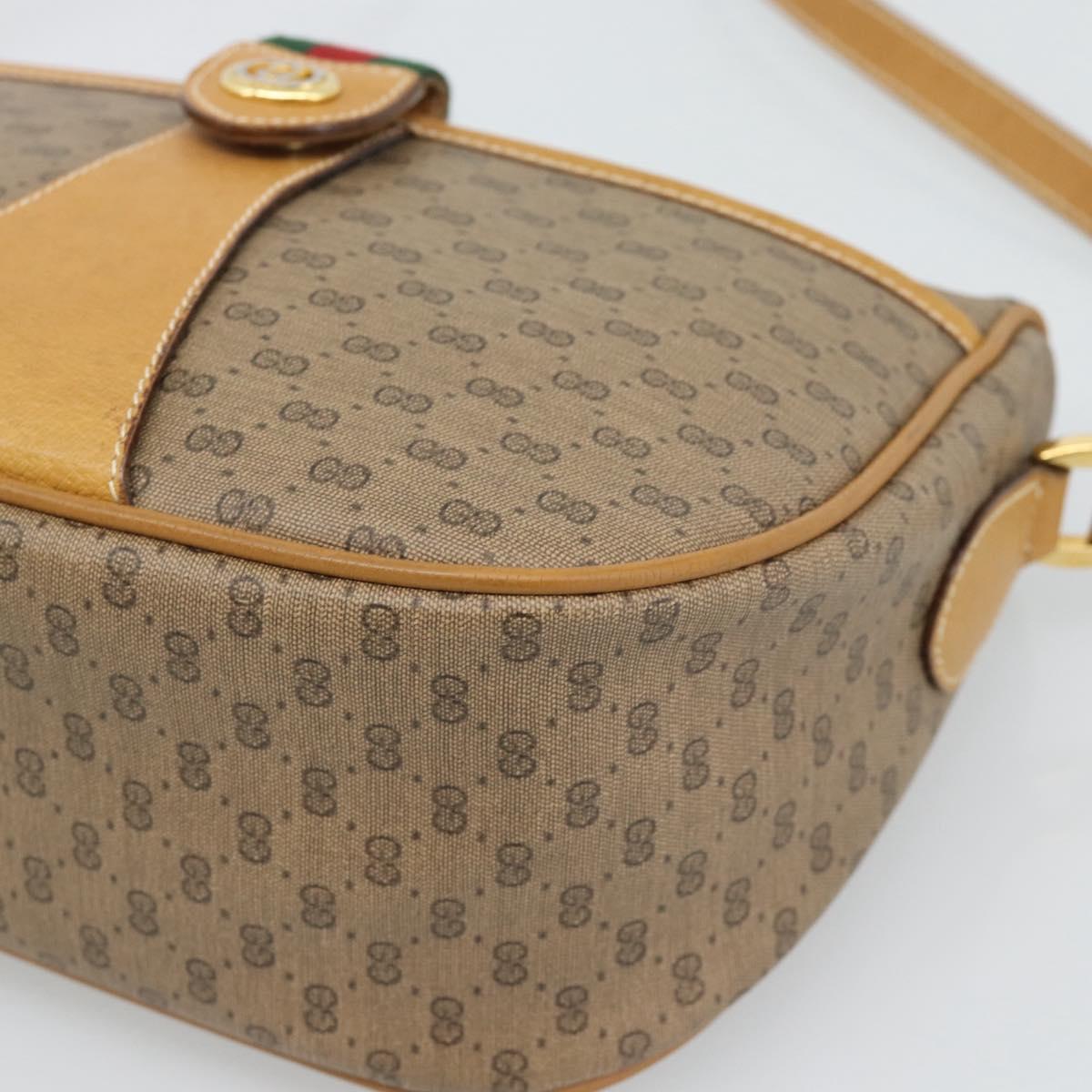 GUCCI Micro GG Supreme Web Sherry Line Bag PVC Beige Gold 89 02 032 Auth 194552