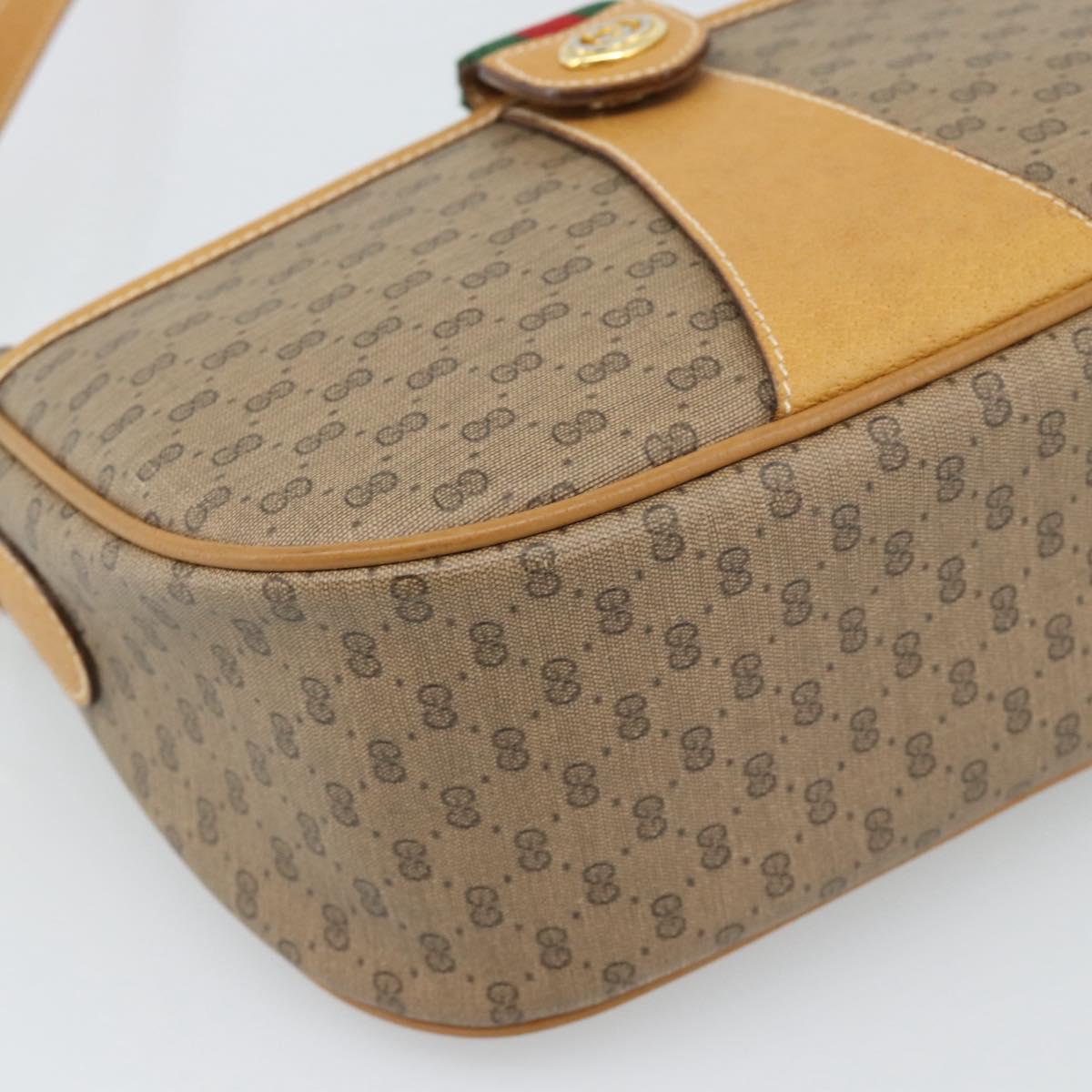 GUCCI Micro GG Supreme Web Sherry Line Bag PVC Beige Gold 89 02 032 Auth 194552