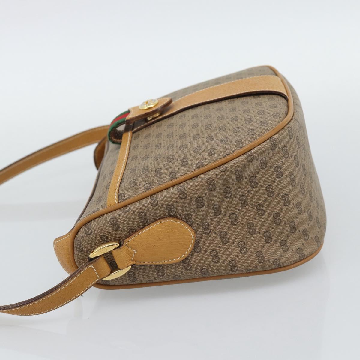 GUCCI Micro GG Supreme Web Sherry Line Bag PVC Beige Gold 89 02 032 Auth 194552