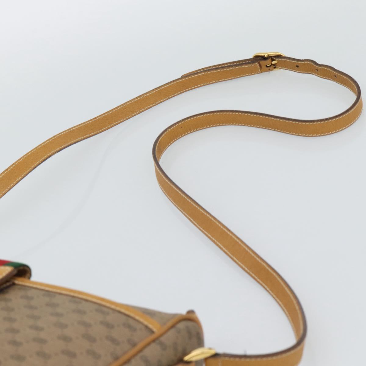 GUCCI Micro GG Supreme Web Sherry Line Bag PVC Beige Gold 89 02 032 Auth 194552