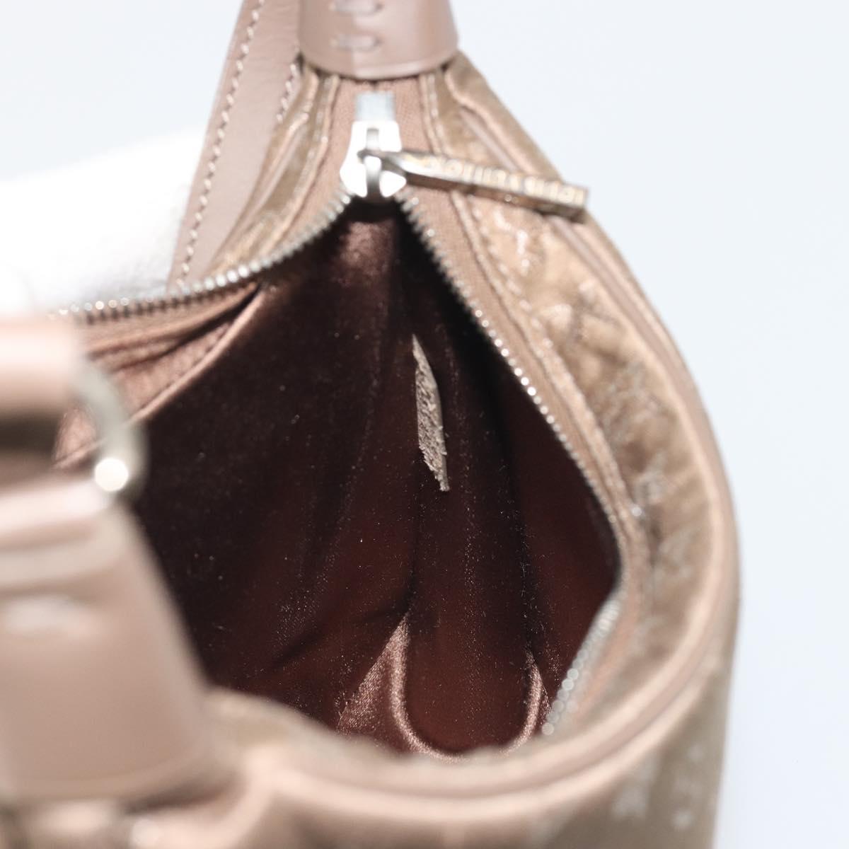 LOUIS VUITTON Monogram satin Little Boulogne Hand Bag Beige M92143 Auth 194553A
