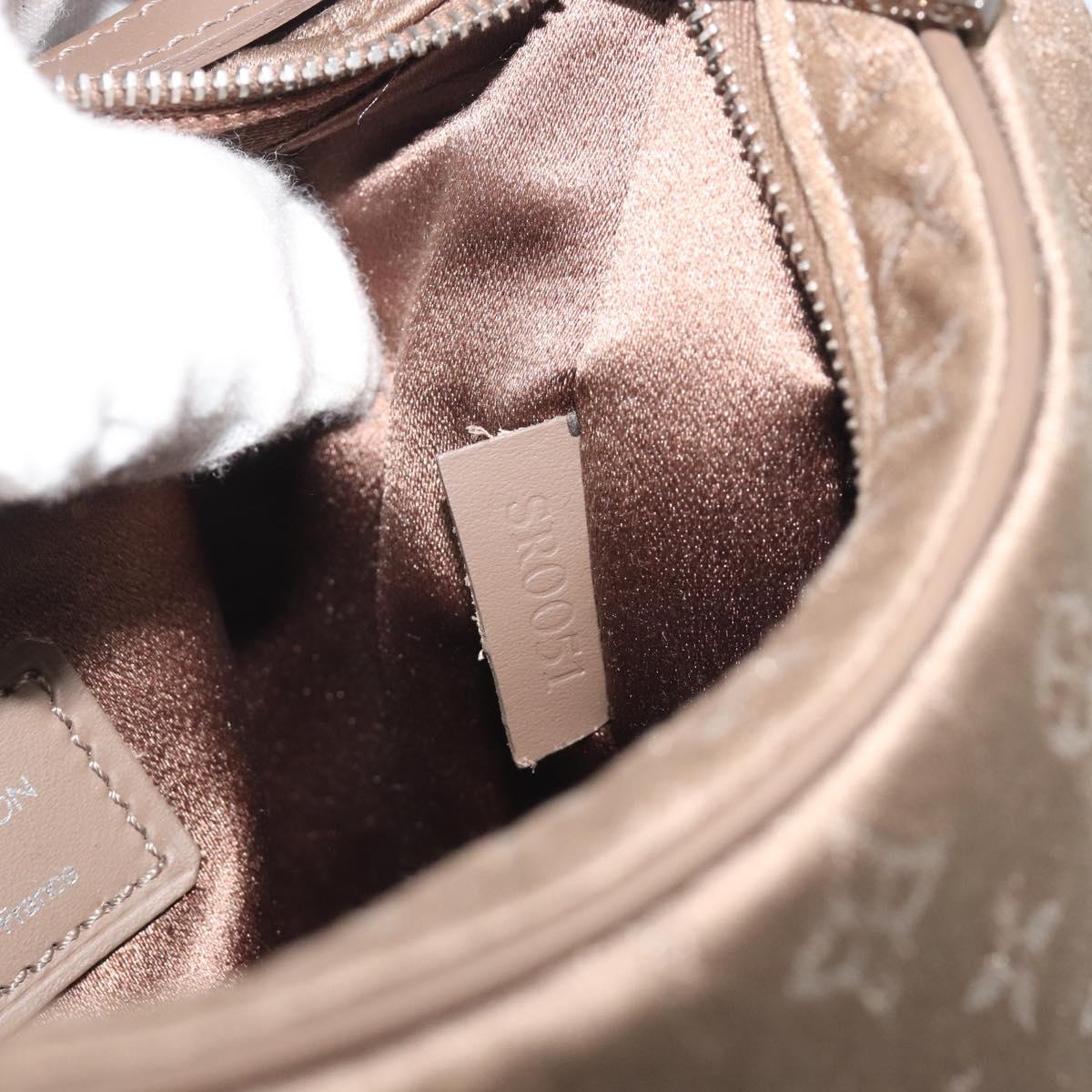 LOUIS VUITTON Monogram satin Little Boulogne Hand Bag Beige M92143 Auth 194553A