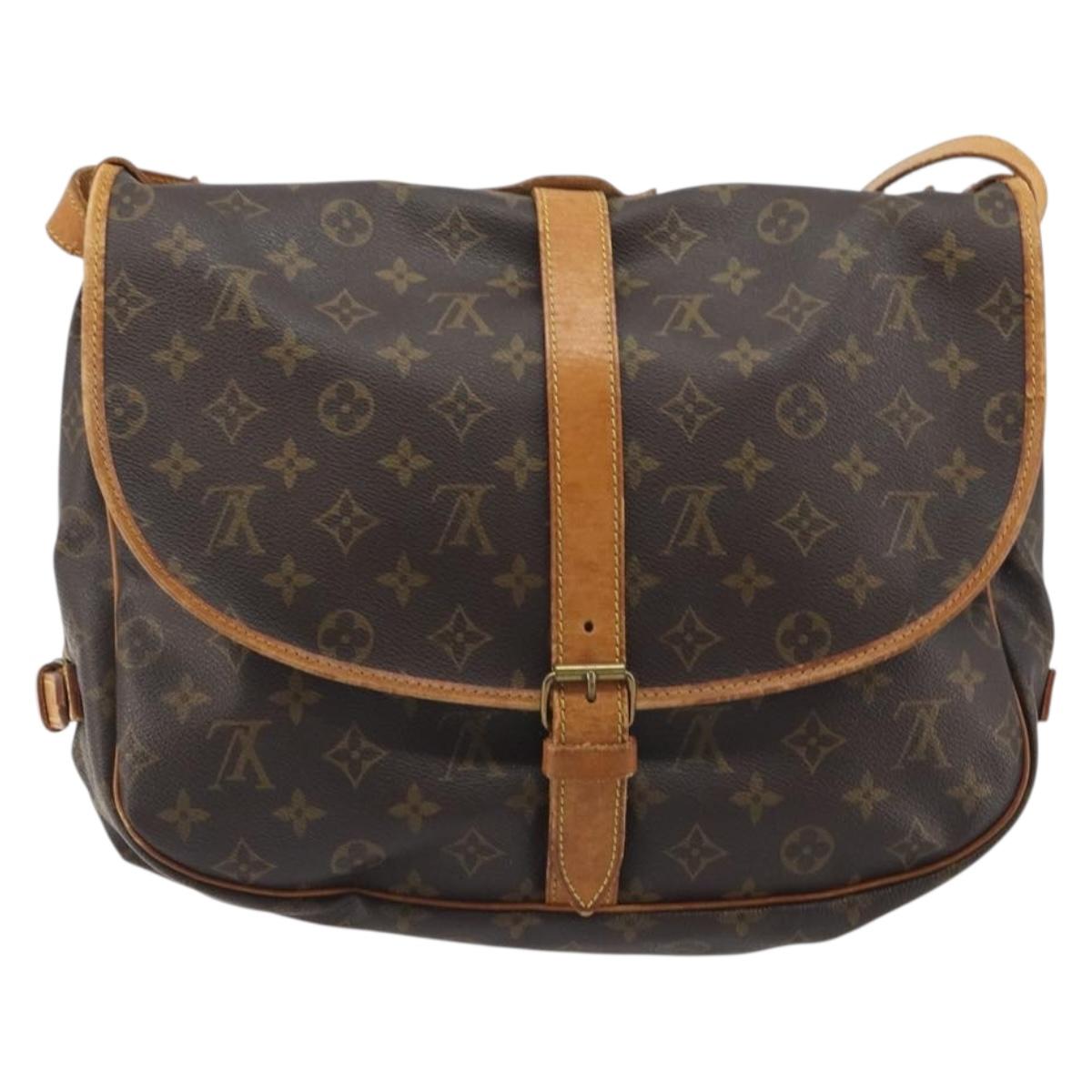 LOUIS VUITTON Monogram Saumur 35 Shoulder Bag M42254 LV Auth 194554