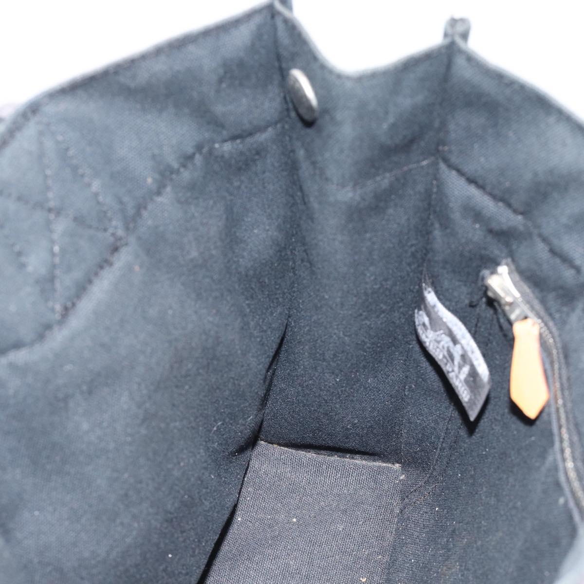 HERMES Fourre Tout PM Hand Bag Canvas Black Silver Auth 194555A