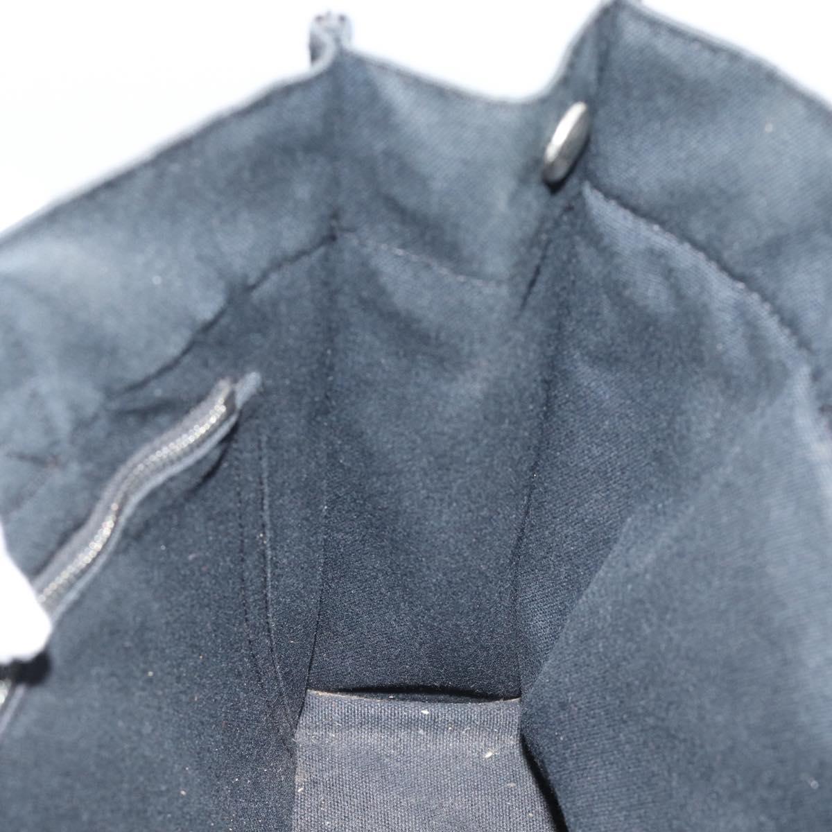 HERMES Fourre Tout PM Hand Bag Canvas Black Silver Auth 194555A
