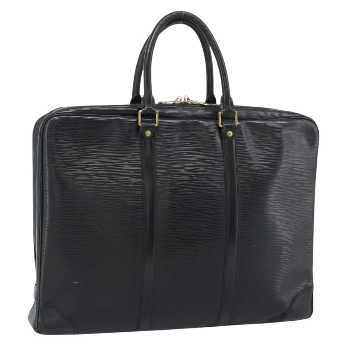 LOUIS VUITTON Epi Porte Documents Voyage Business Bag Black M40321 Auth 194561