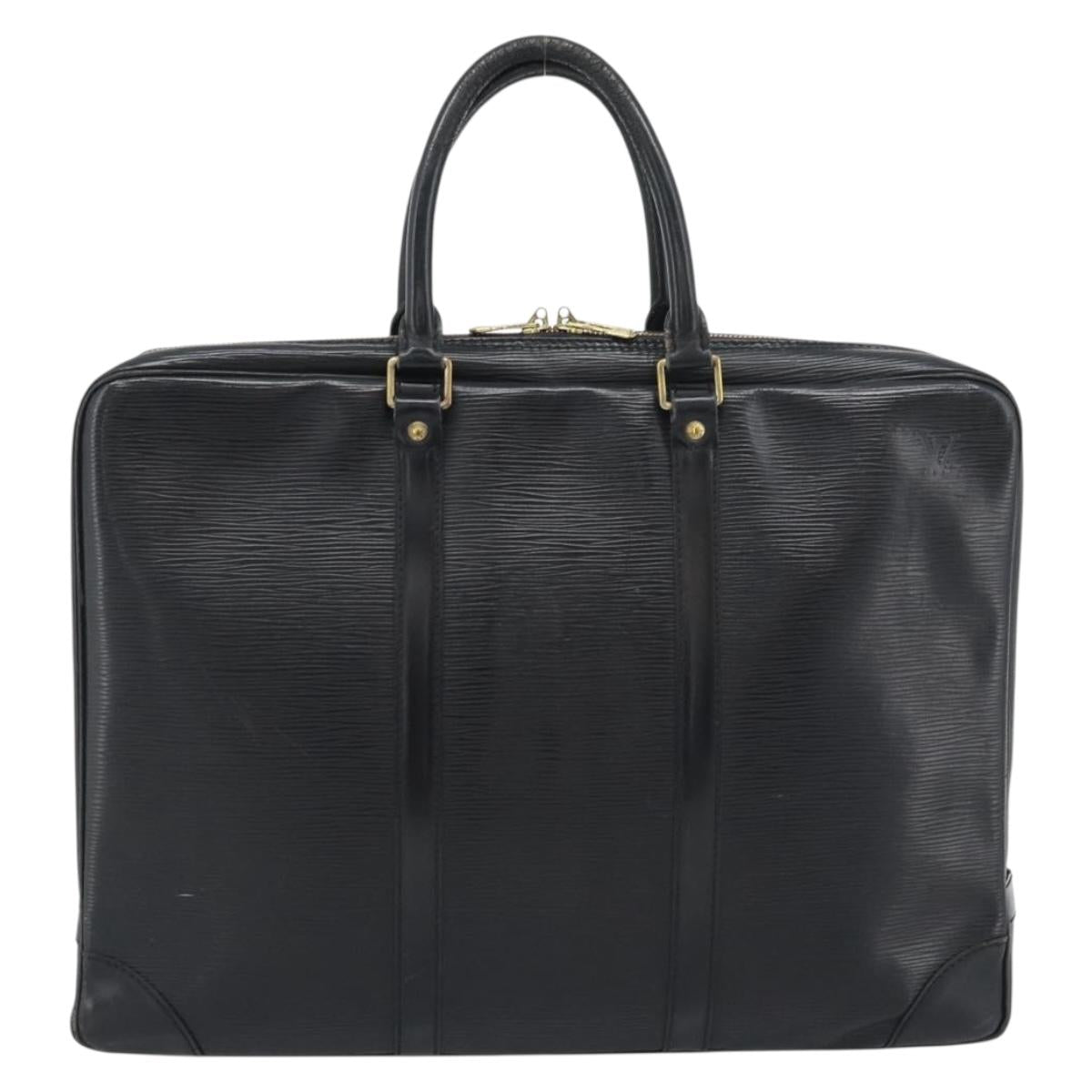 LOUIS VUITTON Epi Porte Documents Voyage Business Bag Black M40321 Auth 194561