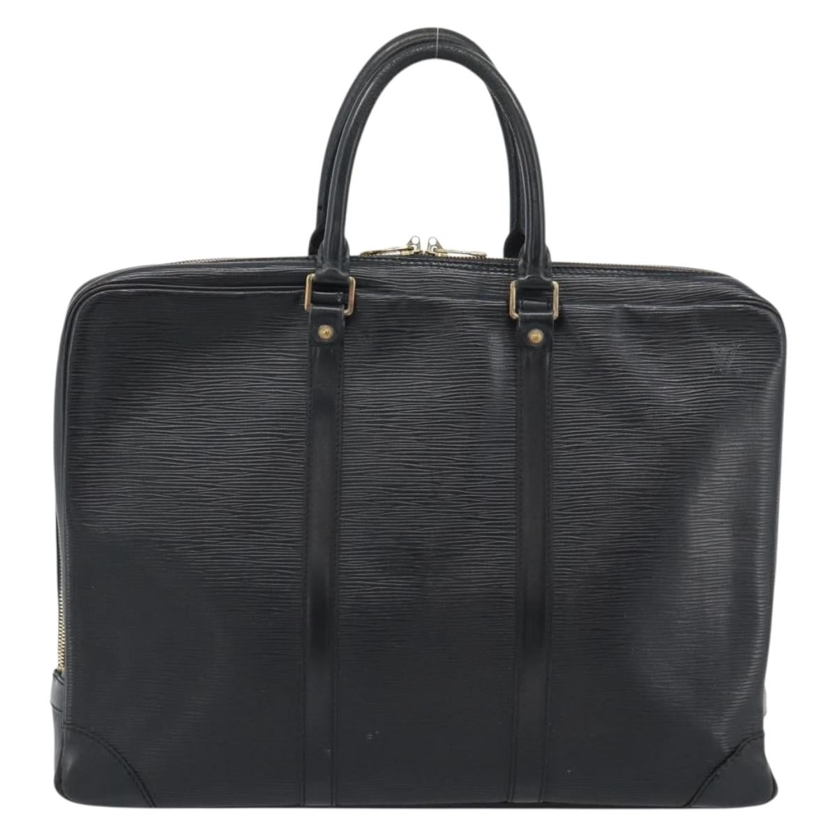 LOUIS VUITTON Epi Porte Documents Voyage Business Bag Black M40321 Auth 194561
