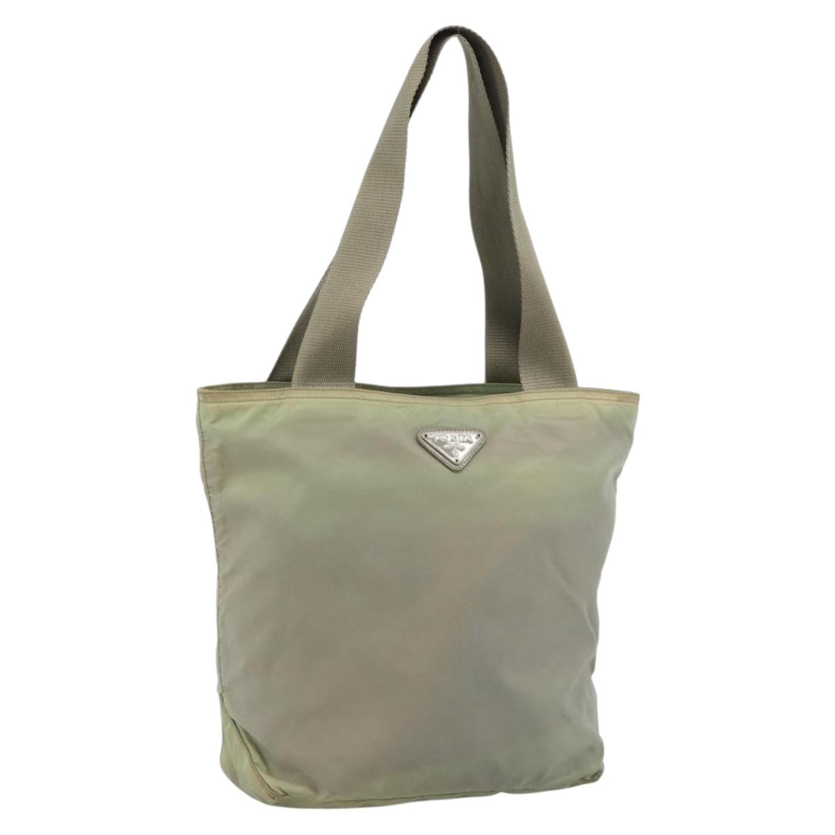 PRADA Tote Bag Nylon Green Auth 194568