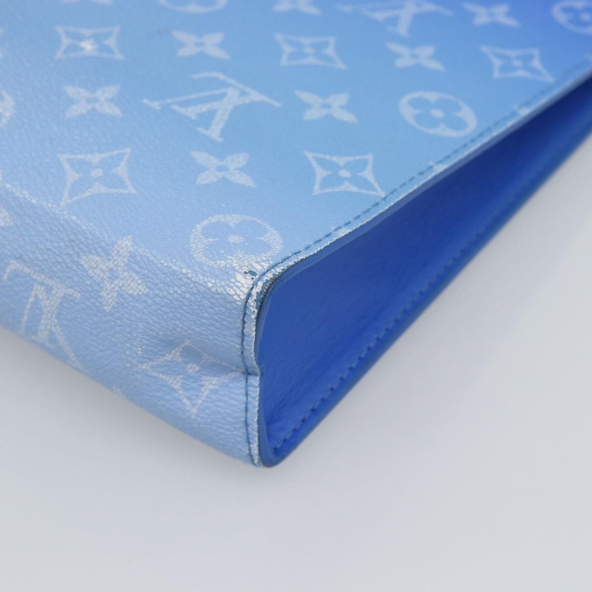 LOUIS VUITTON Monogram Crows Pochette Voyage Bag Blue White M45480 Auth 194569A