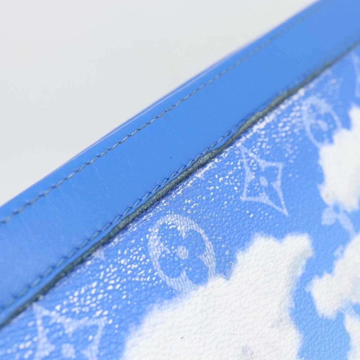 LOUIS VUITTON Monogram Crows Pochette Voyage Bag Blue White M45480 Auth 194569A