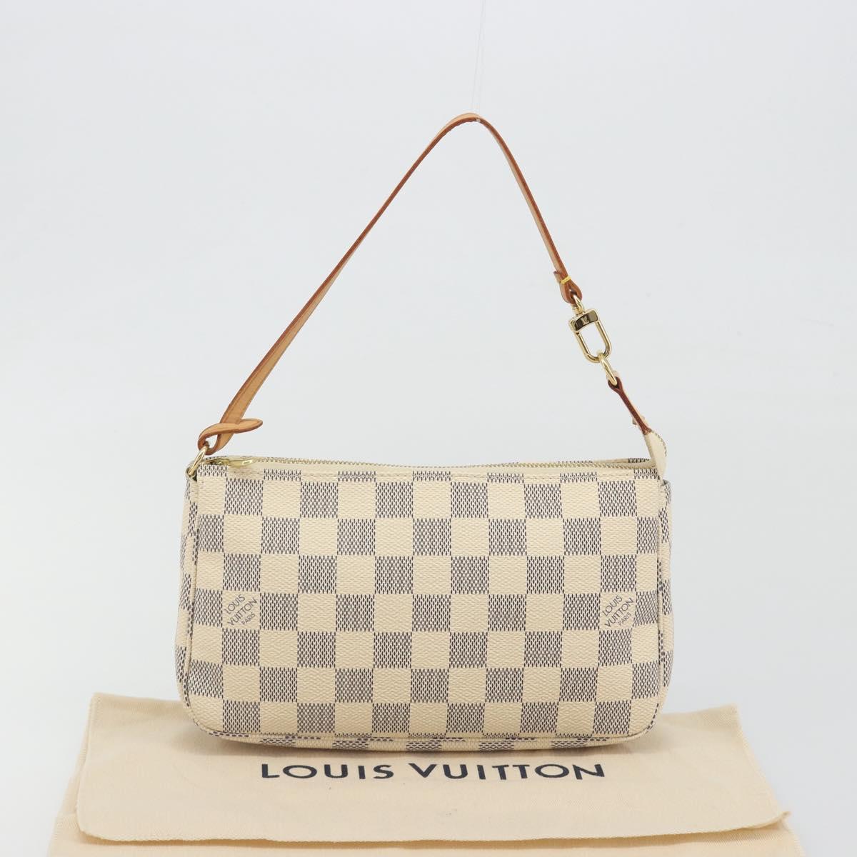LOUIS VUITTON Damier Azur Pochette Accessoires Pouch N51986 LV Auth 194573V