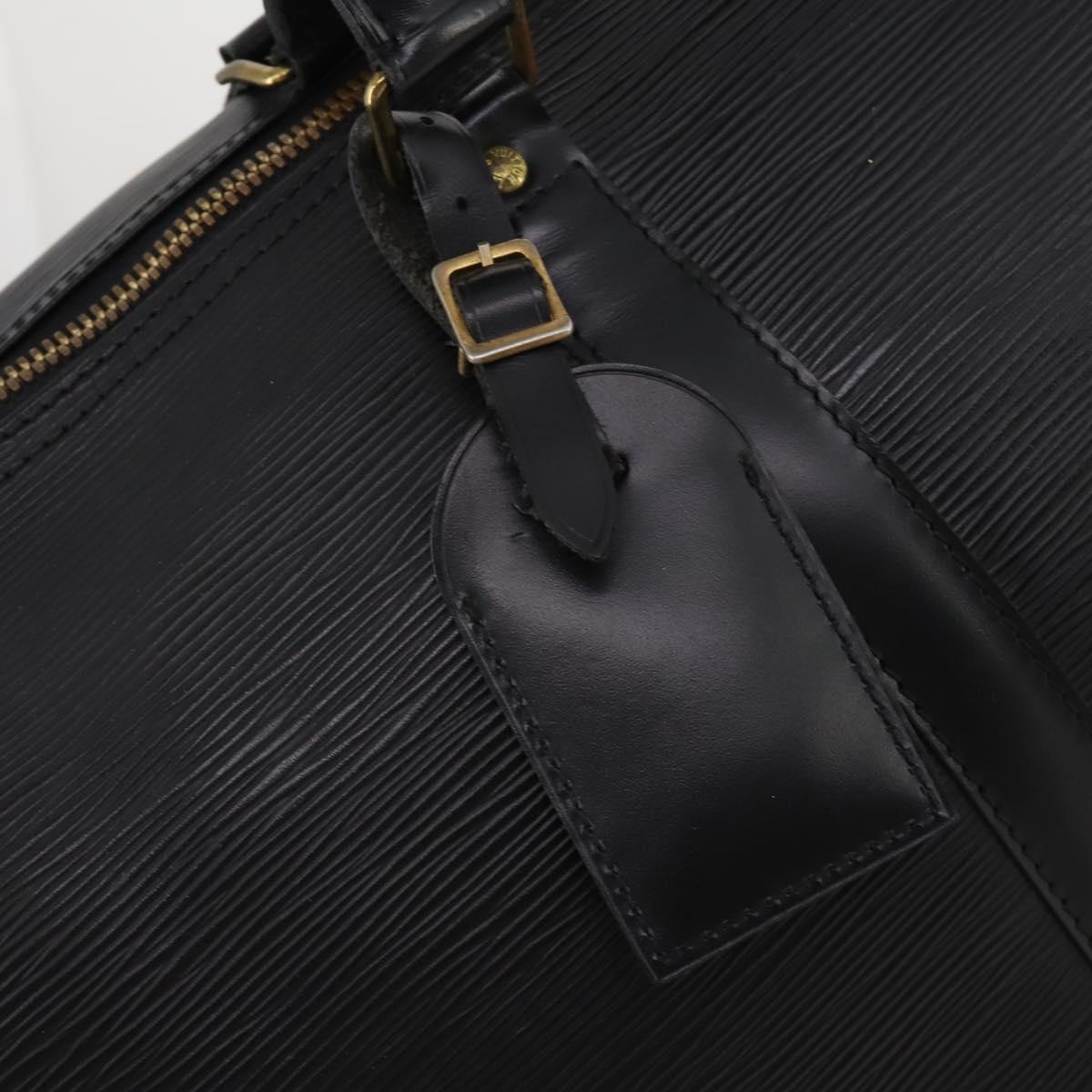 LOUIS VUITTON Epi Keepall 55 Boston Bag Noir Black M42952 LV Auth 194576