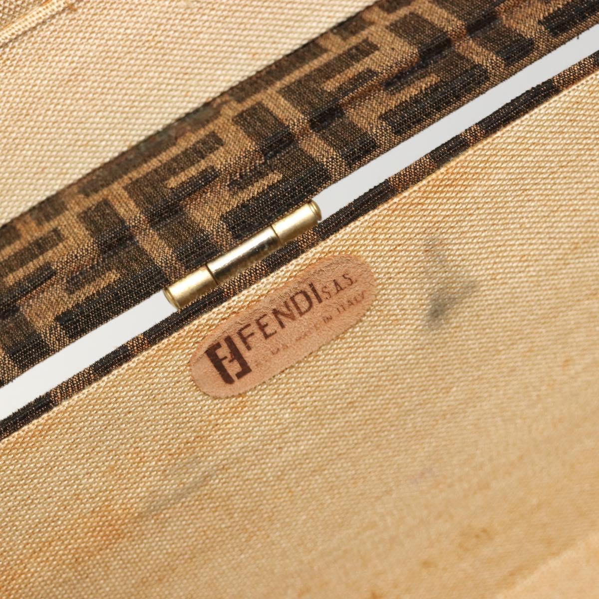 FENDI Zucca Canvas Trunk Black Brown Auth 194577A
