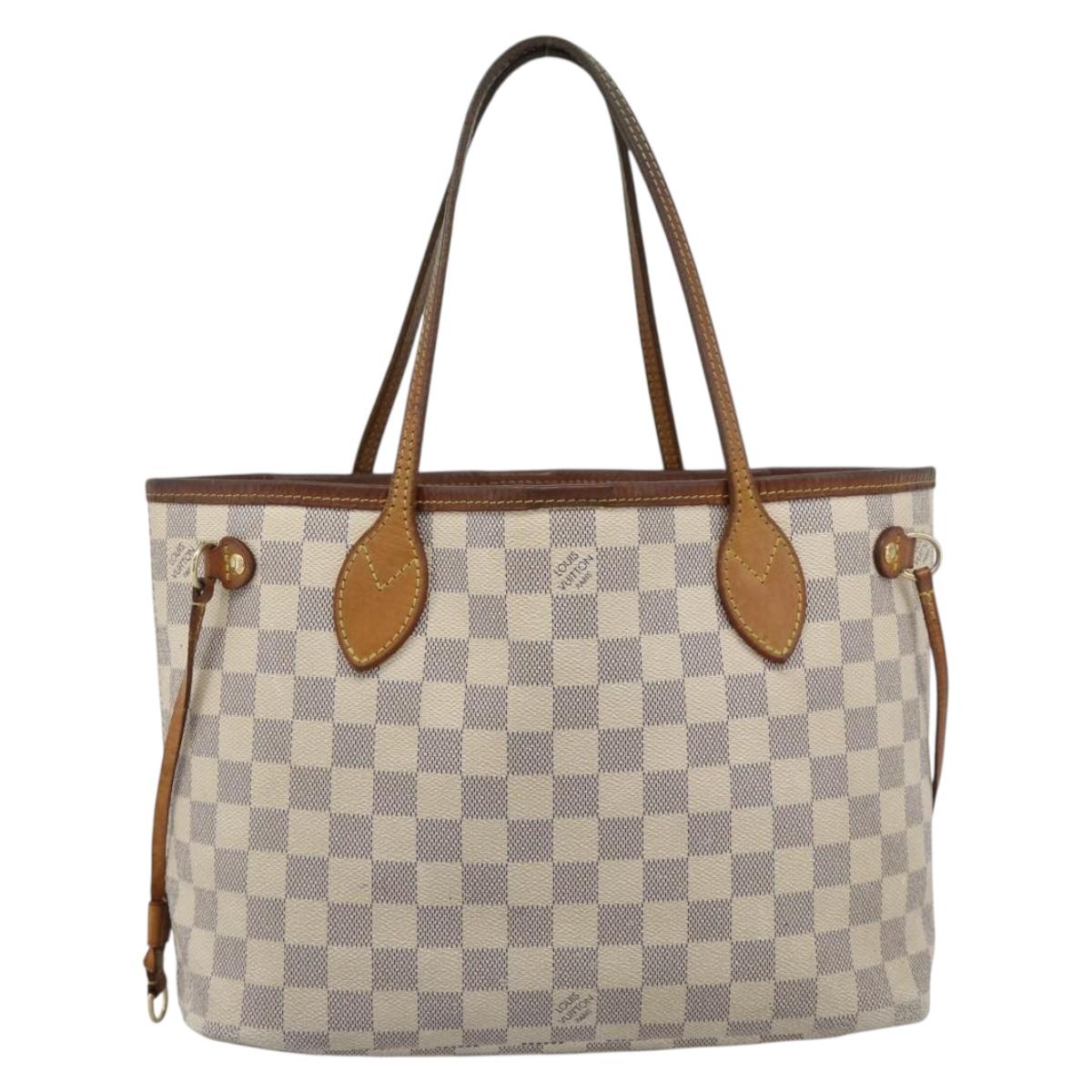 LOUIS VUITTON Damier Azur Neverfull PM Tote Bag N41362 LV Auth 194587