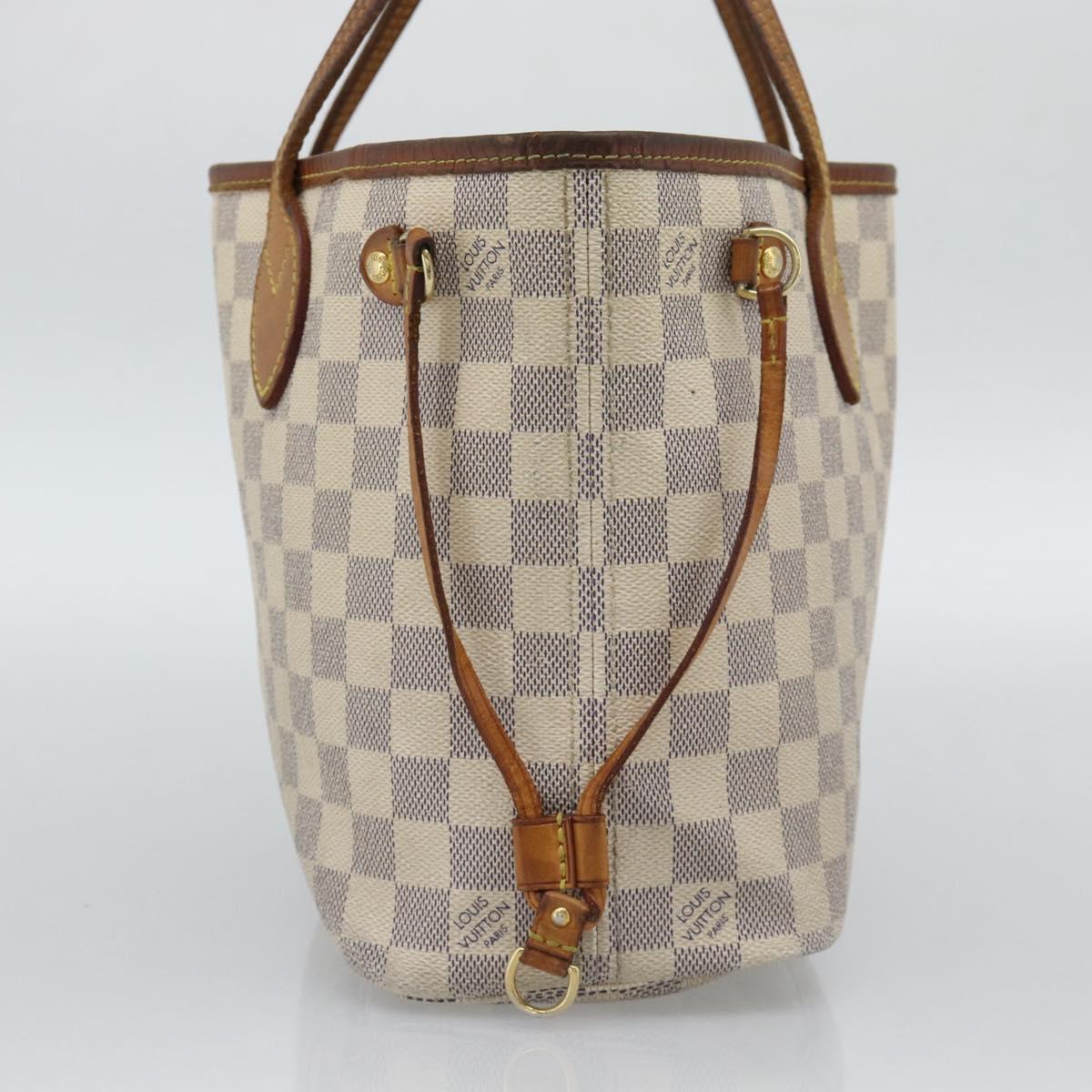 LOUIS VUITTON Damier Azur Neverfull PM Tote Bag N41362 LV Auth 194587