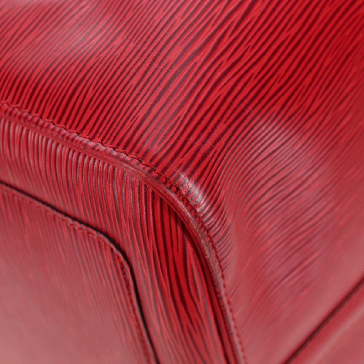 LOUIS VUITTON Epi Keepall 55 Boston Bag Red M42957 LV Auth 194589V