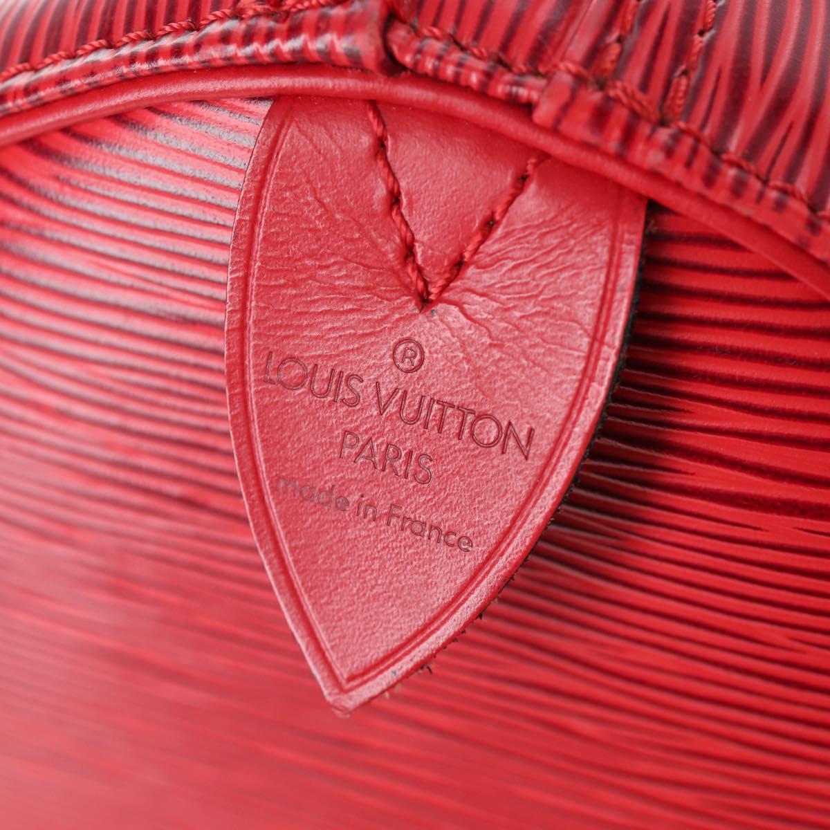 LOUIS VUITTON Epi Keepall 55 Boston Bag Red M42957 LV Auth 194589V