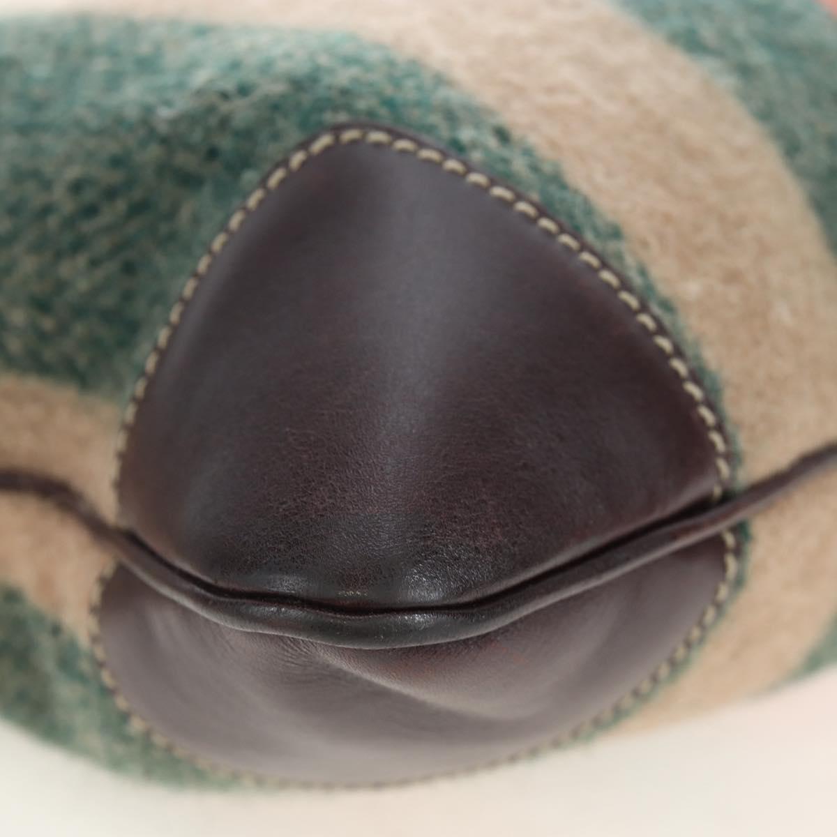 GUCCI Shoulder Bag Wool Brown Gold 148476 Auth 194590V