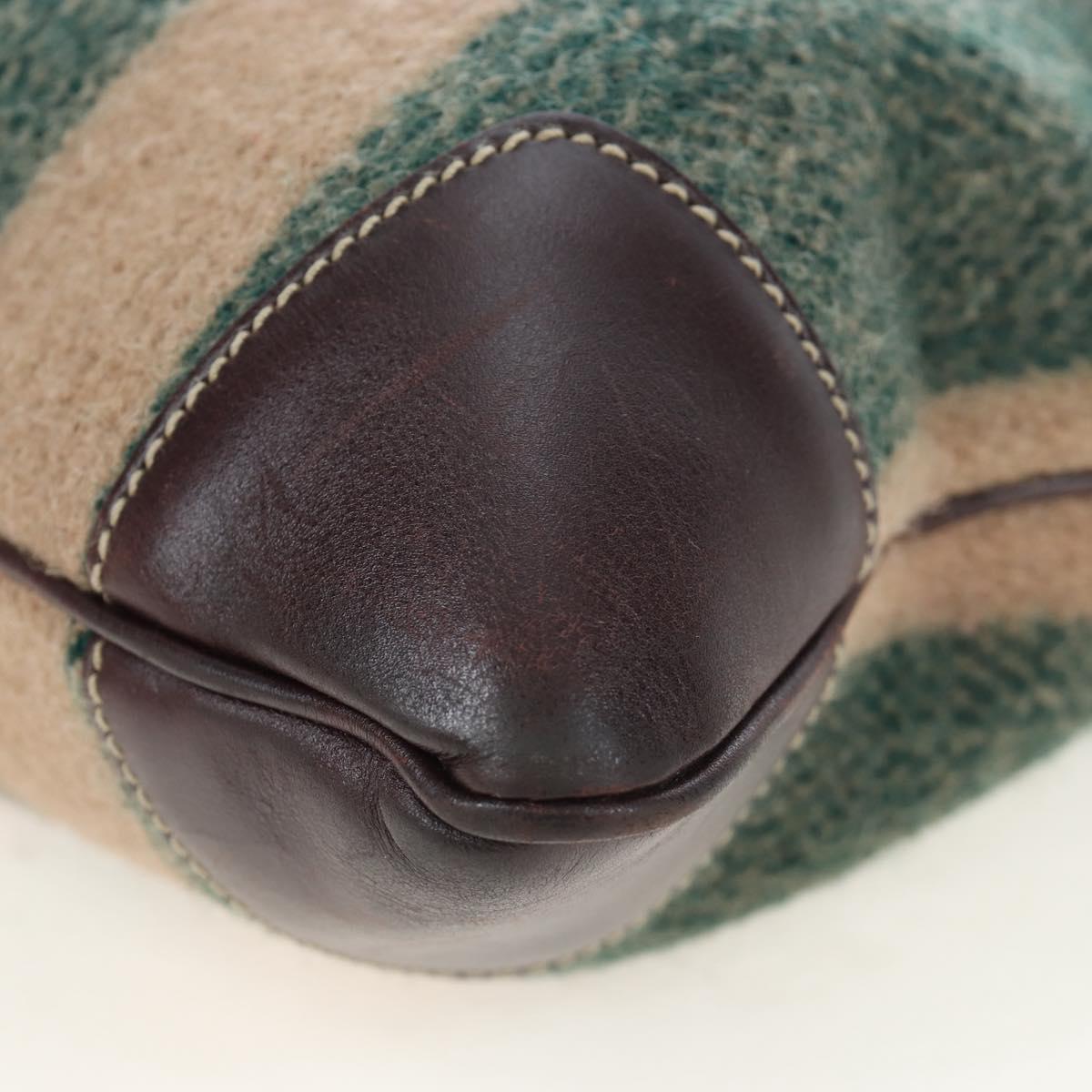 GUCCI Shoulder Bag Wool Brown Gold 148476 Auth 194590V