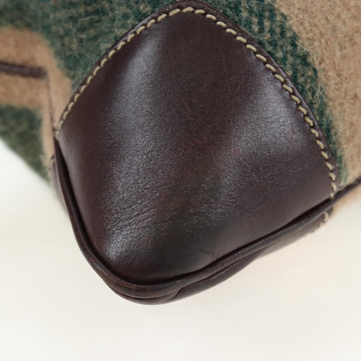 GUCCI Shoulder Bag Wool Brown Gold 148476 Auth 194590V