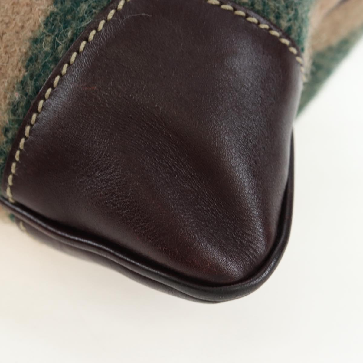 GUCCI Shoulder Bag Wool Brown Gold 148476 Auth 194590V