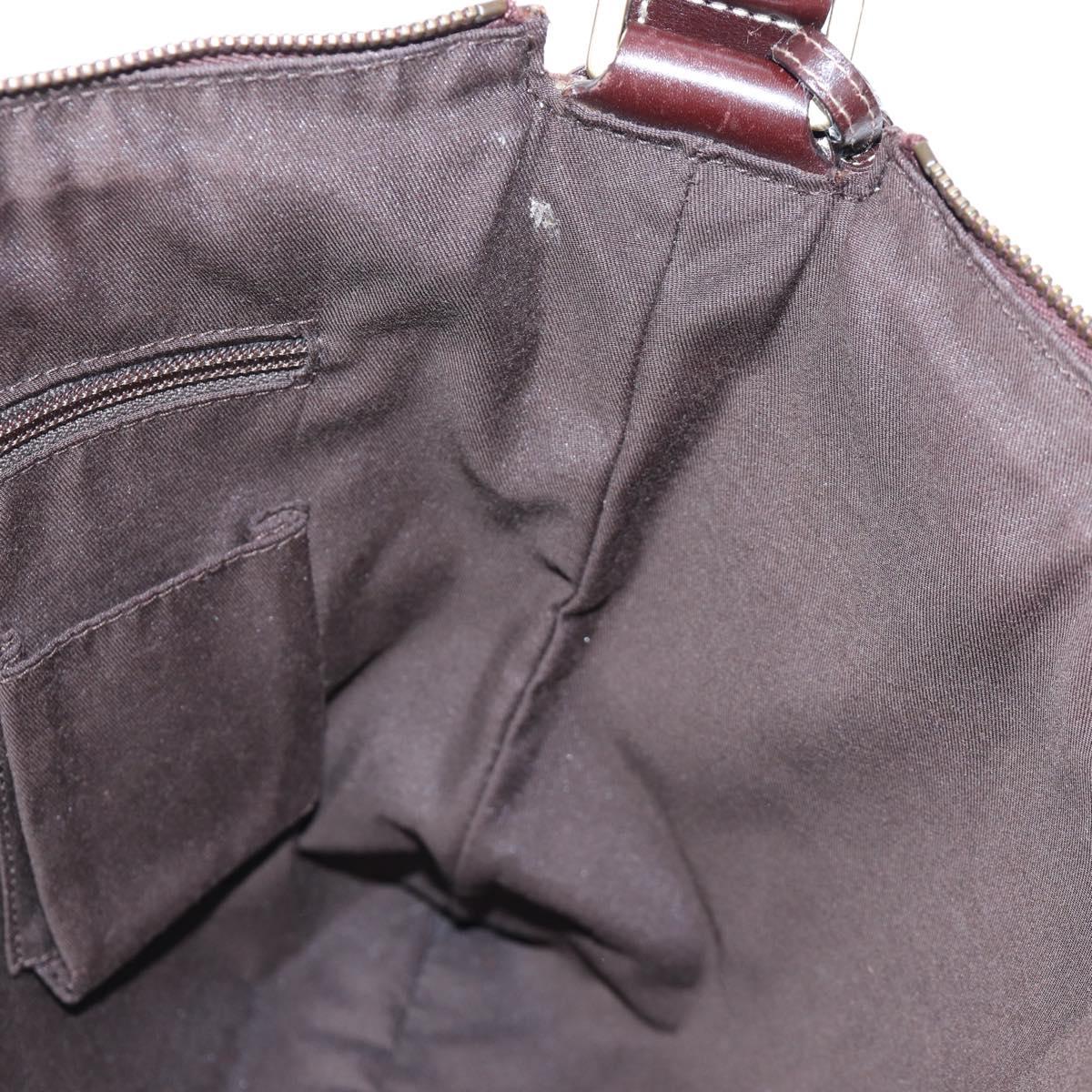 GUCCI Shoulder Bag Wool Brown Gold 148476 Auth 194590V