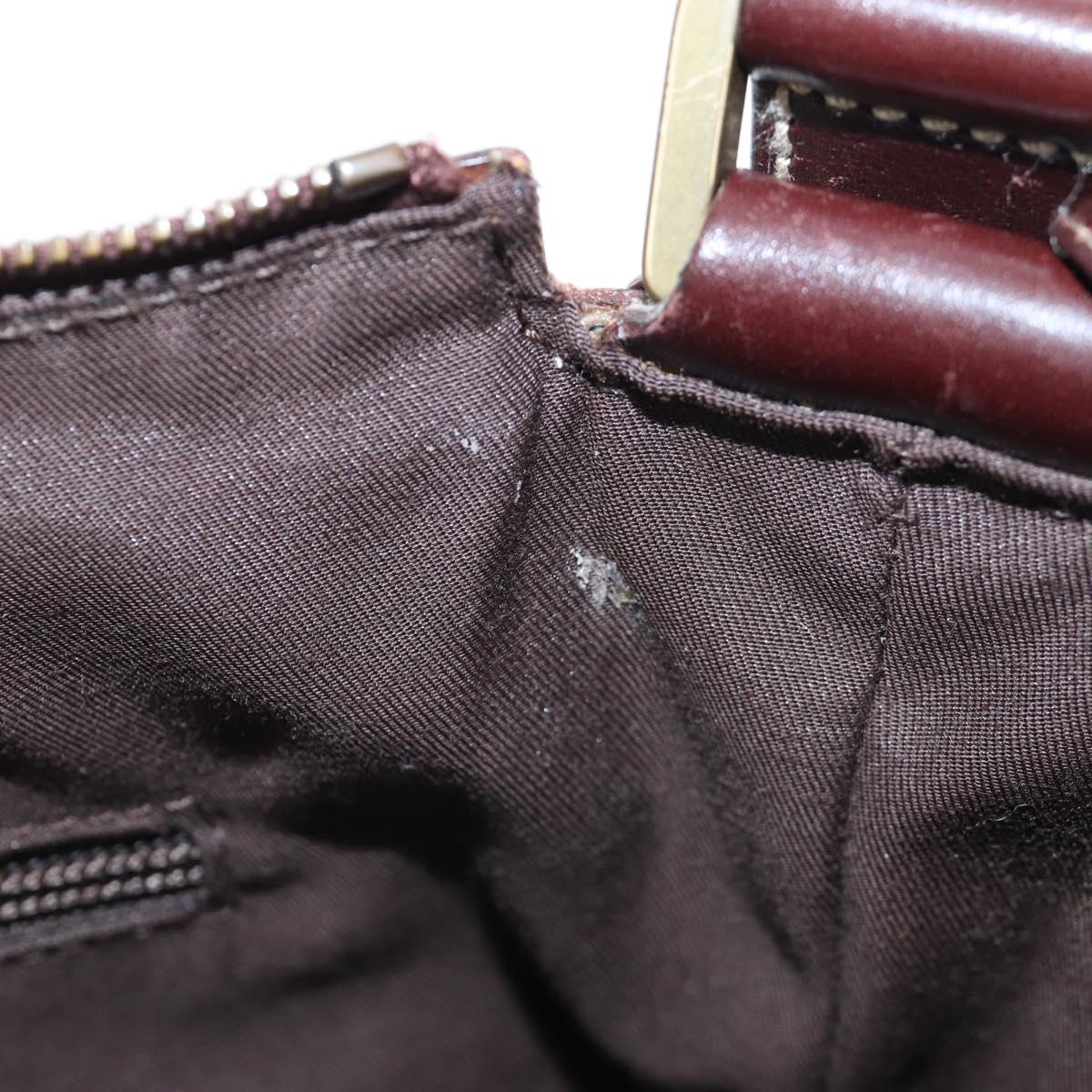 GUCCI Shoulder Bag Wool Brown Gold 148476 Auth 194590V