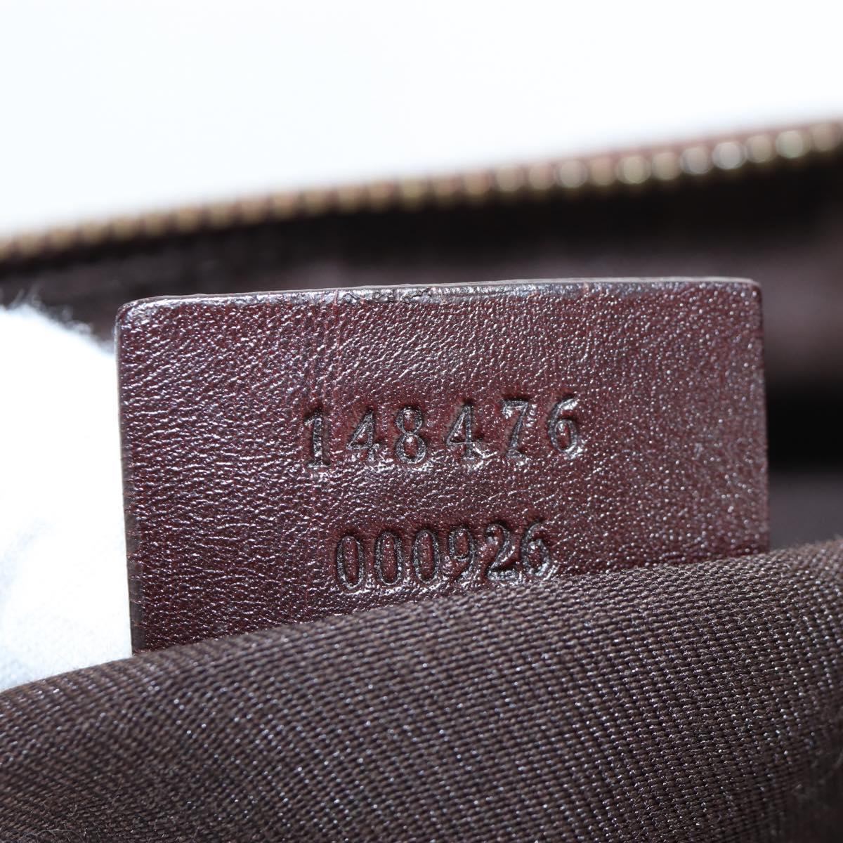 GUCCI Shoulder Bag Wool Brown Gold 148476 Auth 194590V