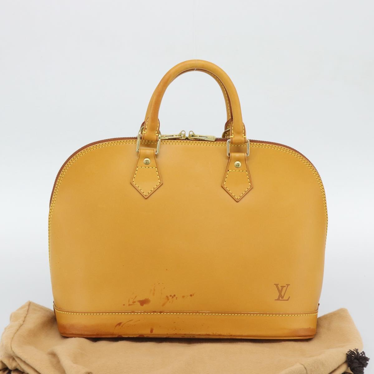 LOUIS VUITTON Nomad leather Alma Hand Bag Beige M85000 LV Auth 194592V