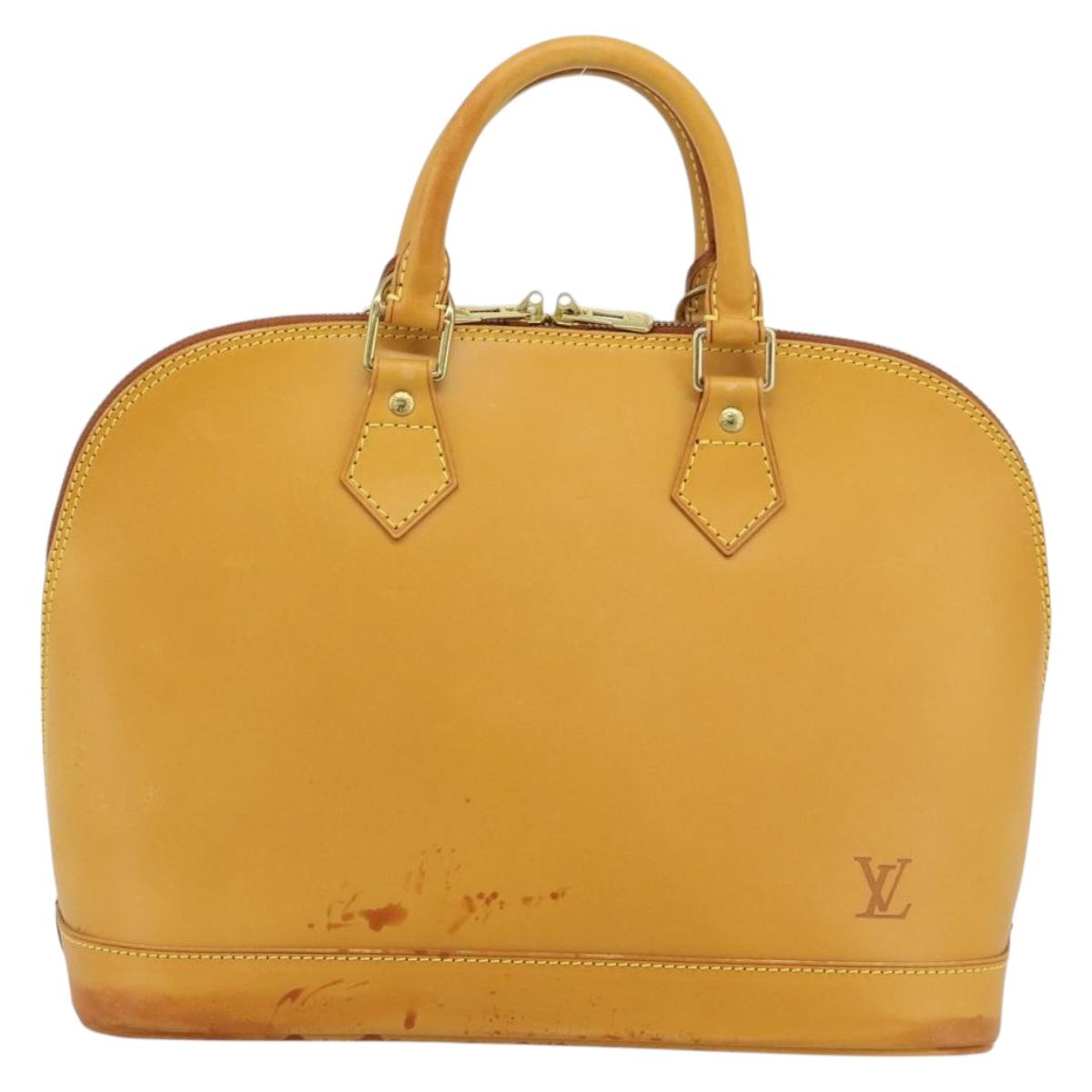 LOUIS VUITTON Nomad leather Alma Hand Bag Beige M85000 LV Auth 194592V