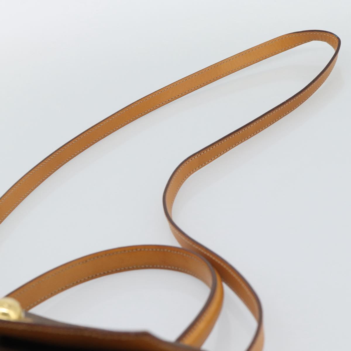 CELINE Macadam Canvas Star Ball Hand Bag PVC Leather 2way Brown Gold Auth 194593