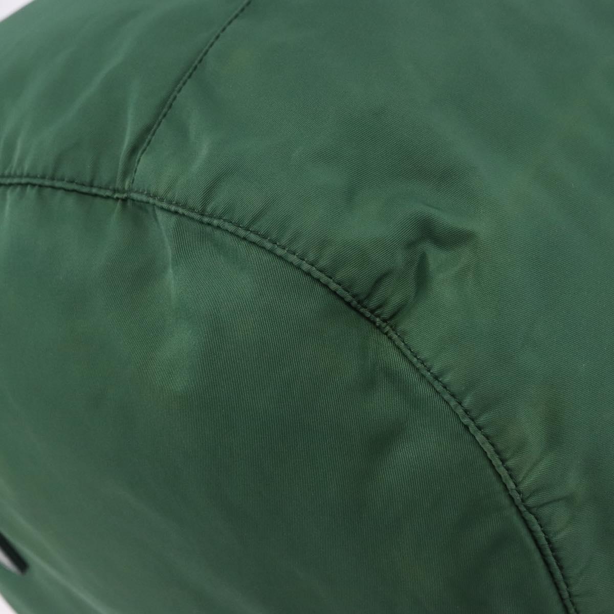 PRADA Boston Bag Nylon 2way Green Silver Auth 194594