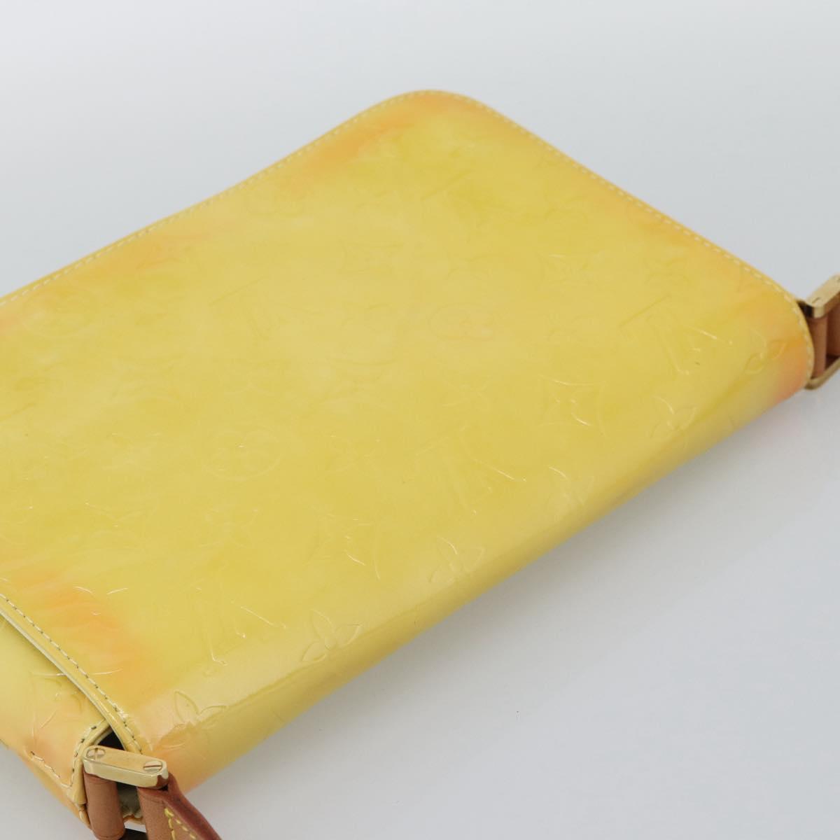LOUIS VUITTON Monogram Vernis Thompson Street Bag Lime Yellow M91071 Auth 194603