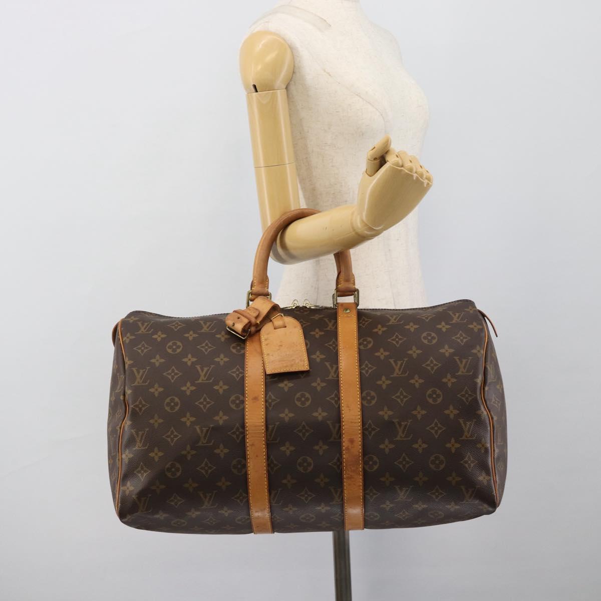 LOUIS VUITTON Monogram Keepall 45 Boston Bag M41428 LV Auth 194605