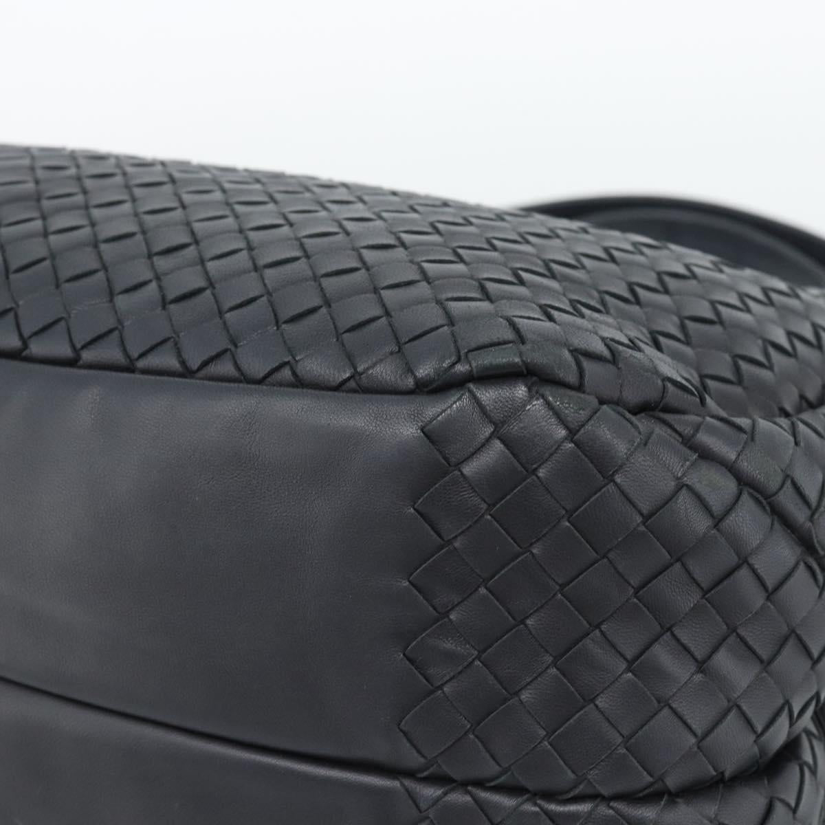 BOTTEGA VENETA INTRECCIATO Campana Bag Leather Black Silver Auth 194606SAV